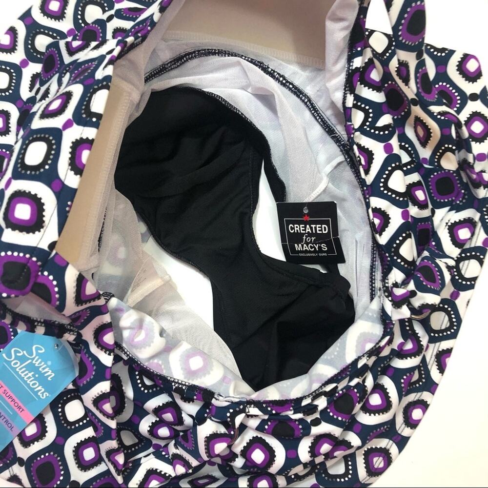 Swim Solution tiered one piece swimsuit Sz 10 - Picture 8 of 8